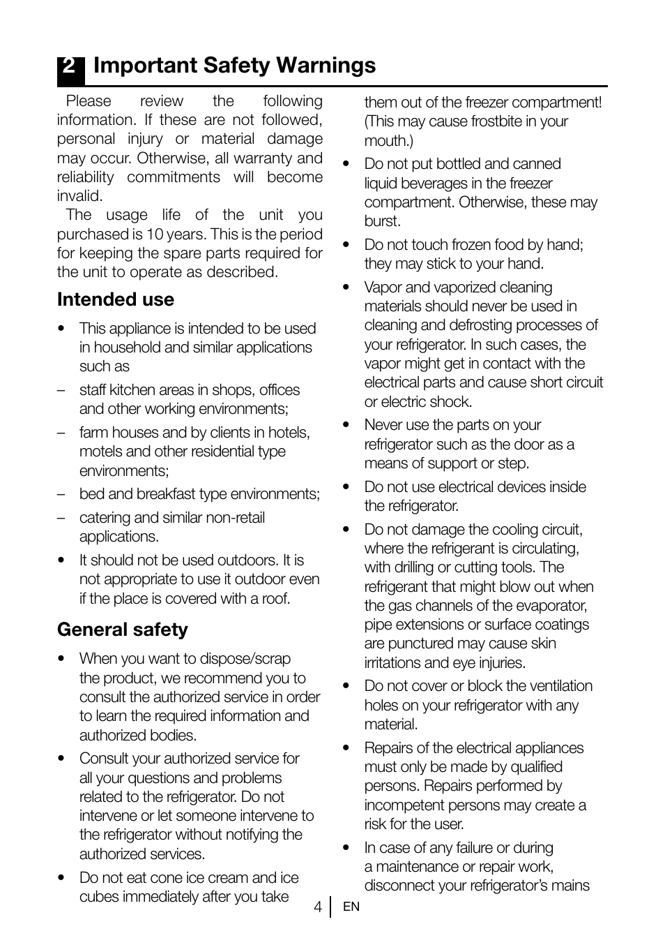 2important safety warnings, Intended use, General safety | Teka TGI2 120 D User Manual | Page 5 / 82