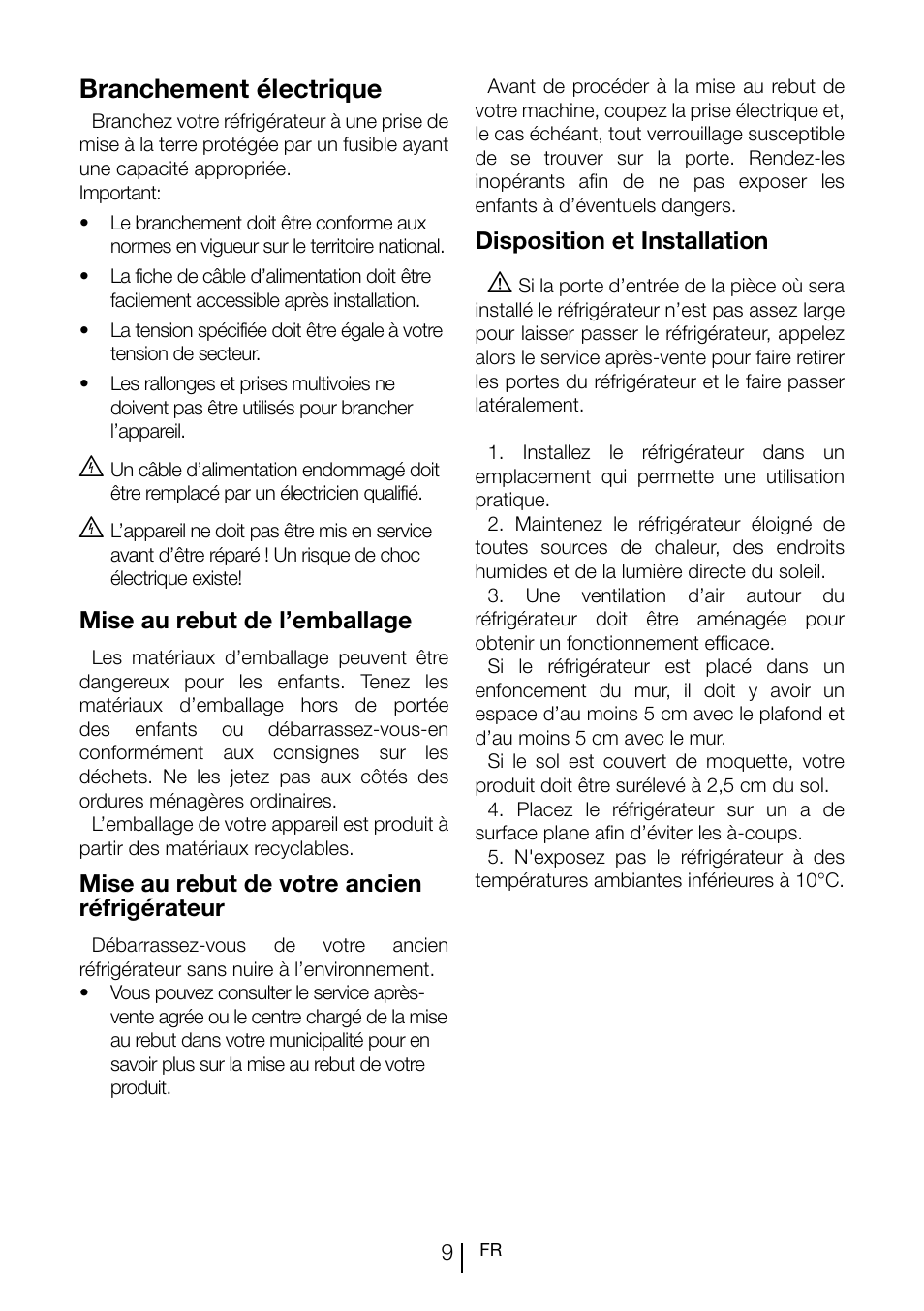 Branchement électrique | Teka TGI2 120 D User Manual | Page 52 / 82