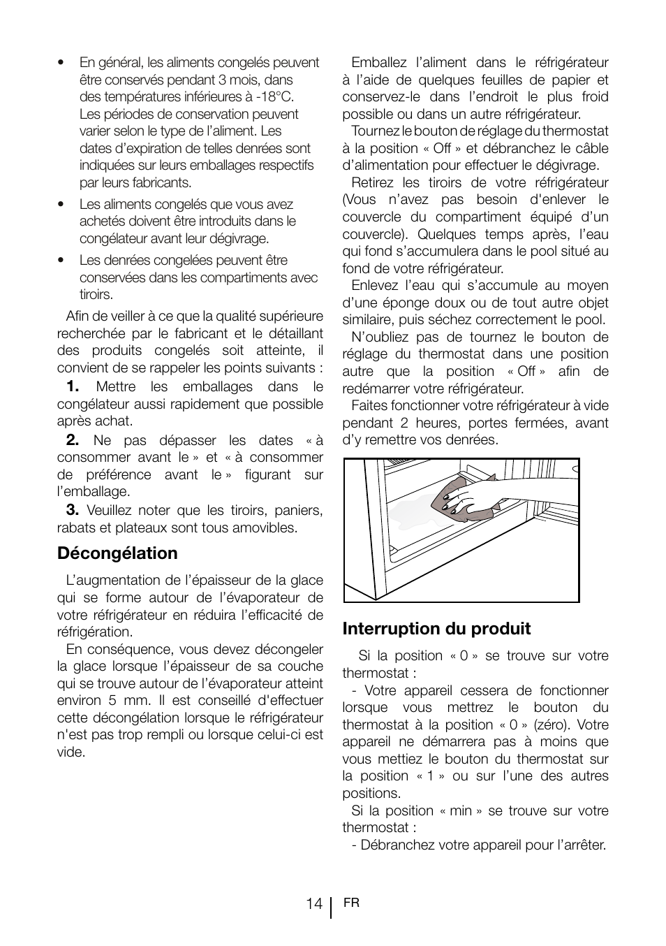 Décongélation, Interruption du produit | Teka TGI2 120 D User Manual | Page 57 / 82