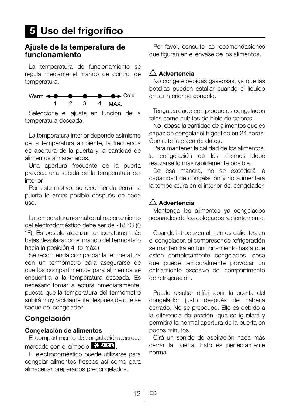 5uso del frigorífico | Teka TGI2 120 D User Manual | Page 75 / 82