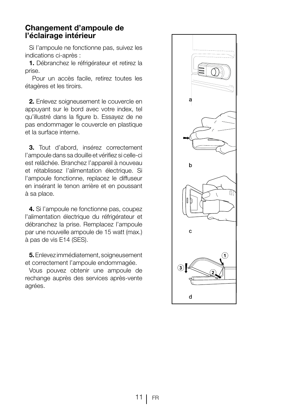 Changement d’ampoule de l’éclairage intérieur | Teka TKI2 145 D User Manual | Page 51 / 98