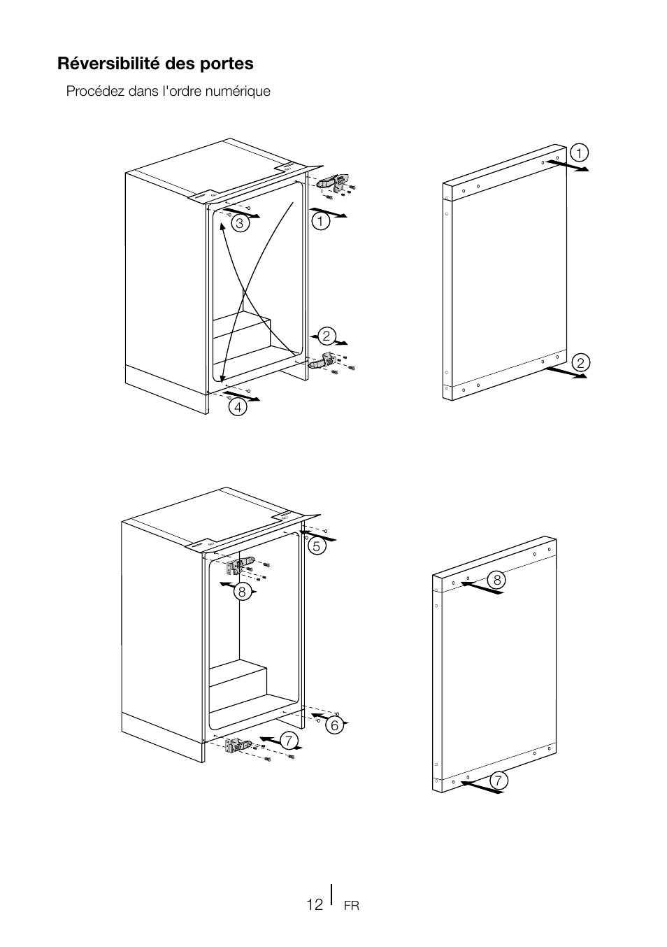 Réversibilité des portes | Teka TKI2 145 D User Manual | Page 52 / 98