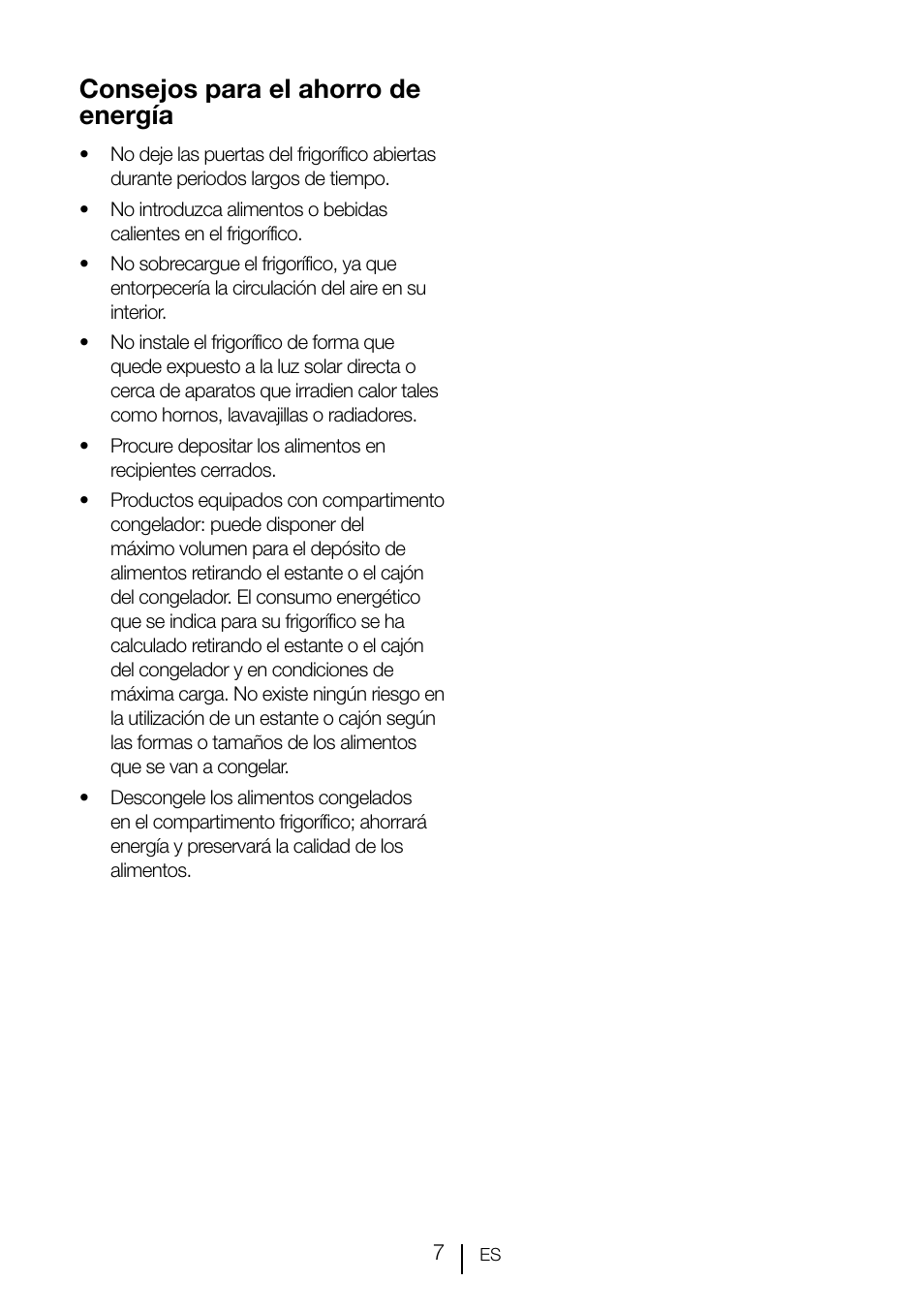 Consejos para el ahorro de energía | Teka TKI2 145 D User Manual | Page 66 / 98