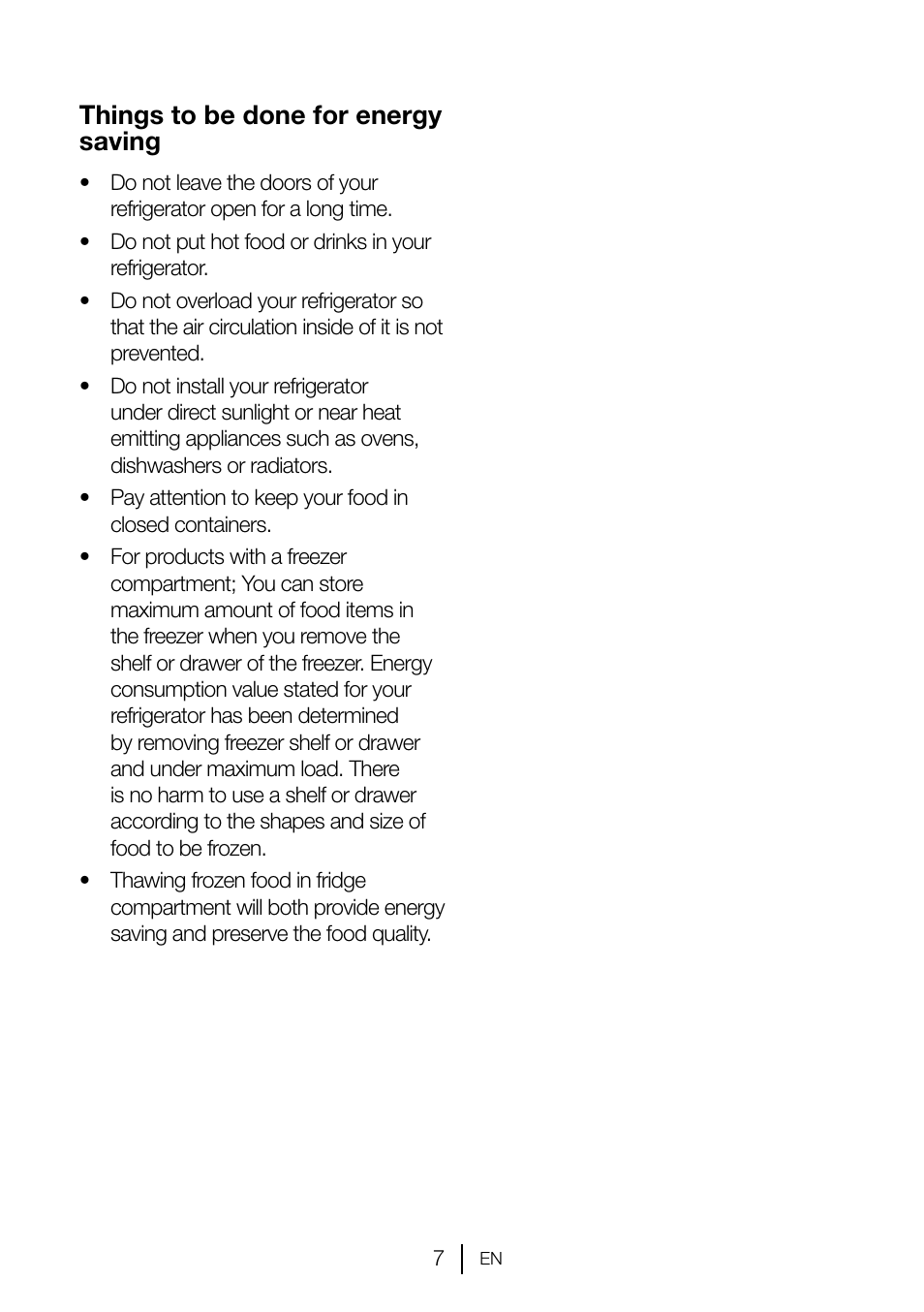 Things to be done for energy saving | Teka TKI2 145 D User Manual | Page 8 / 98