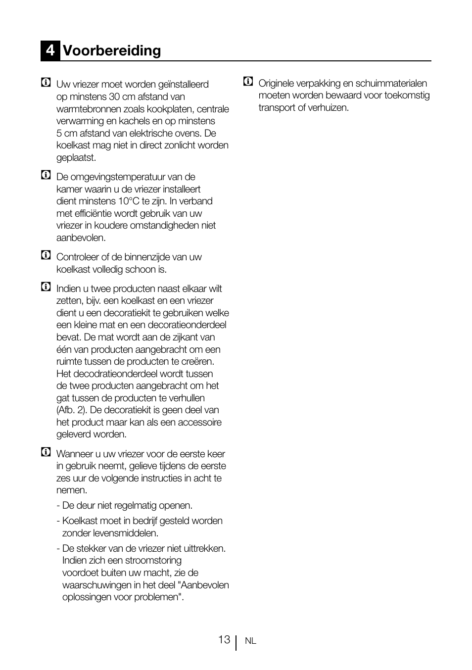 Voorbereiding | Teka TKI2 145 D User Manual | Page 91 / 98