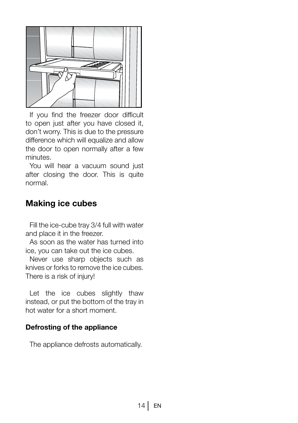 Making ice cubes | Teka TGI2 200 NF User Manual | Page 16 / 74