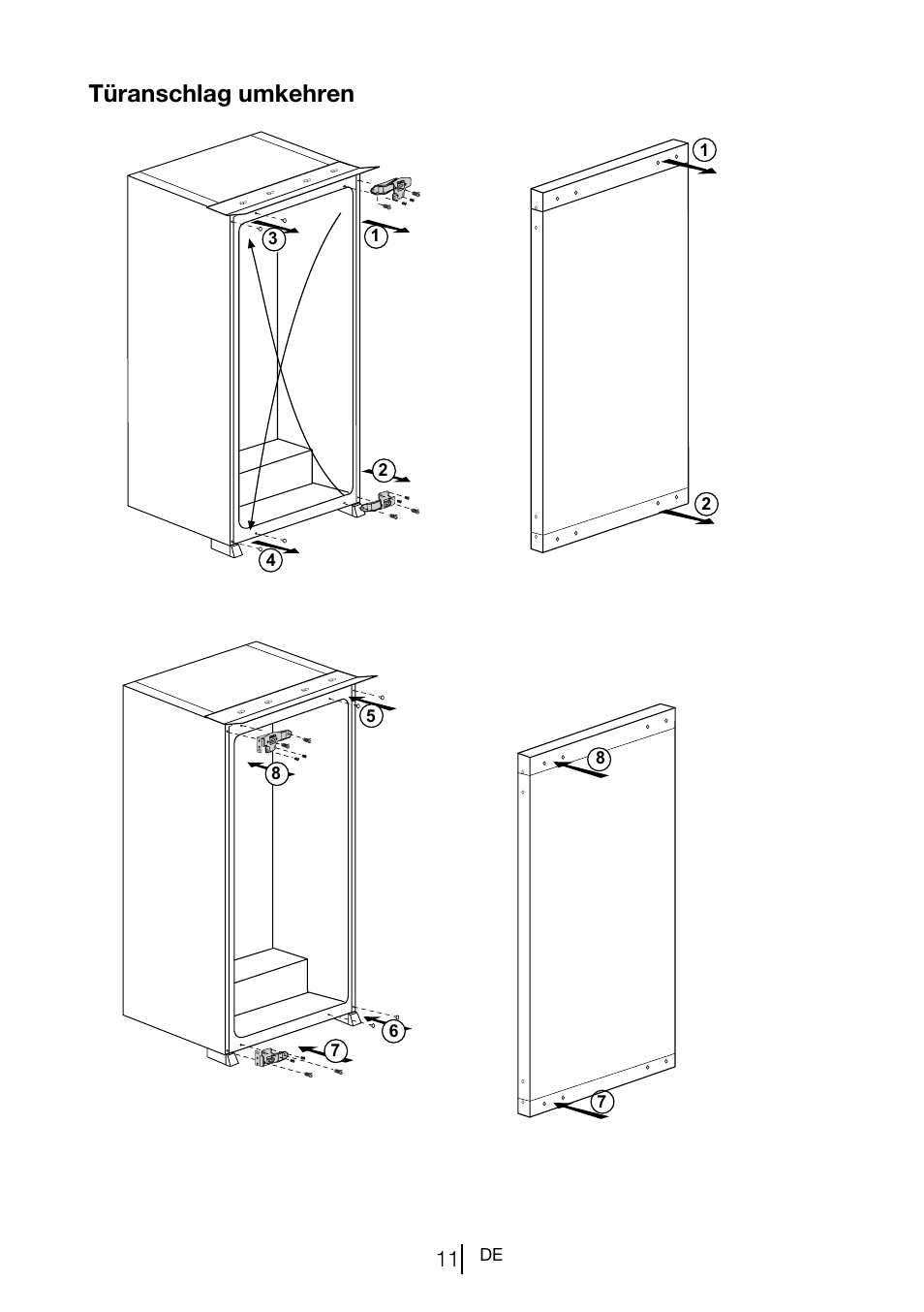 Türanschlag umkehren | Teka TKI2 300 User Manual | Page 33 / 77