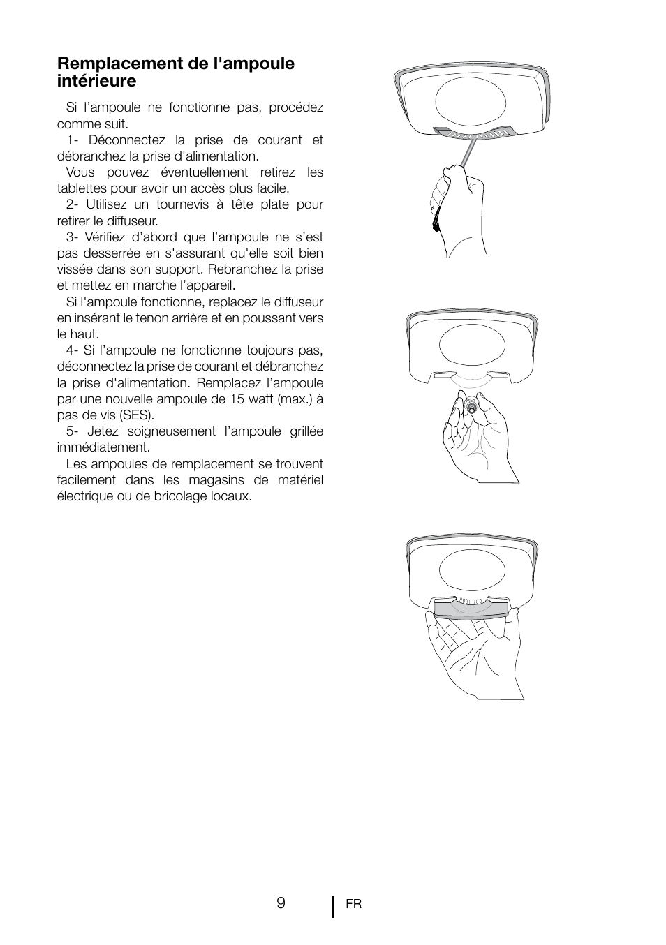 Remplacement de l'ampoule intérieure | Teka TKI2 300 User Manual | Page 50 / 77
