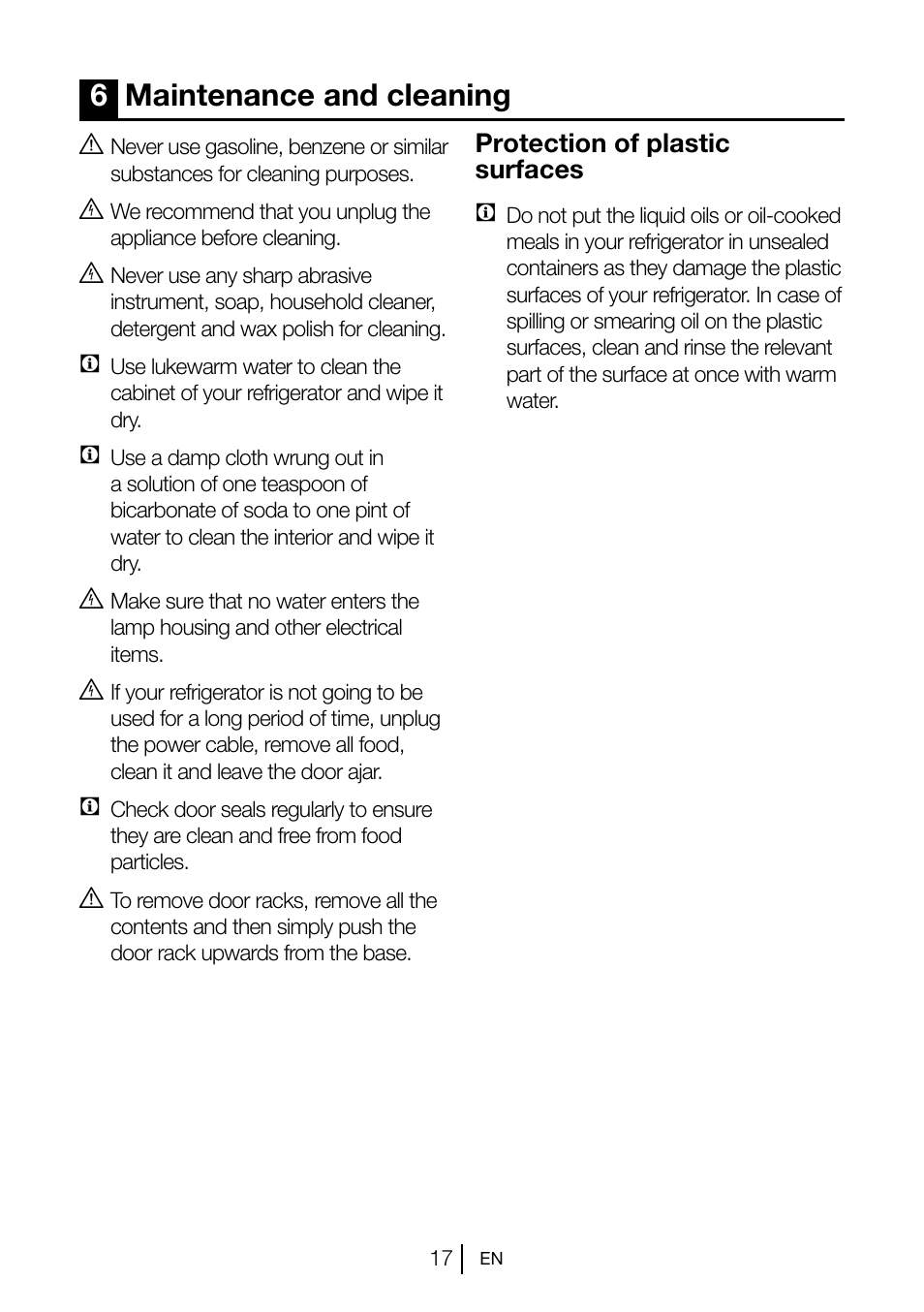 6maintenance and cleaning | Teka CI 342 User Manual | Page 18 / 83