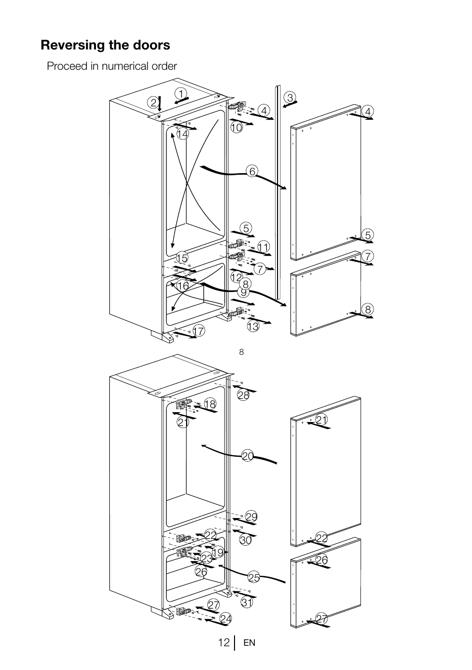 Reversing the doors | Teka CI2 350 NF User Manual | Page 14 / 82
