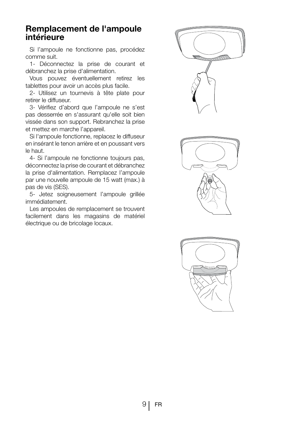 Remplacement de l'ampoule intérieure | Teka CI2 350 NF User Manual | Page 53 / 82