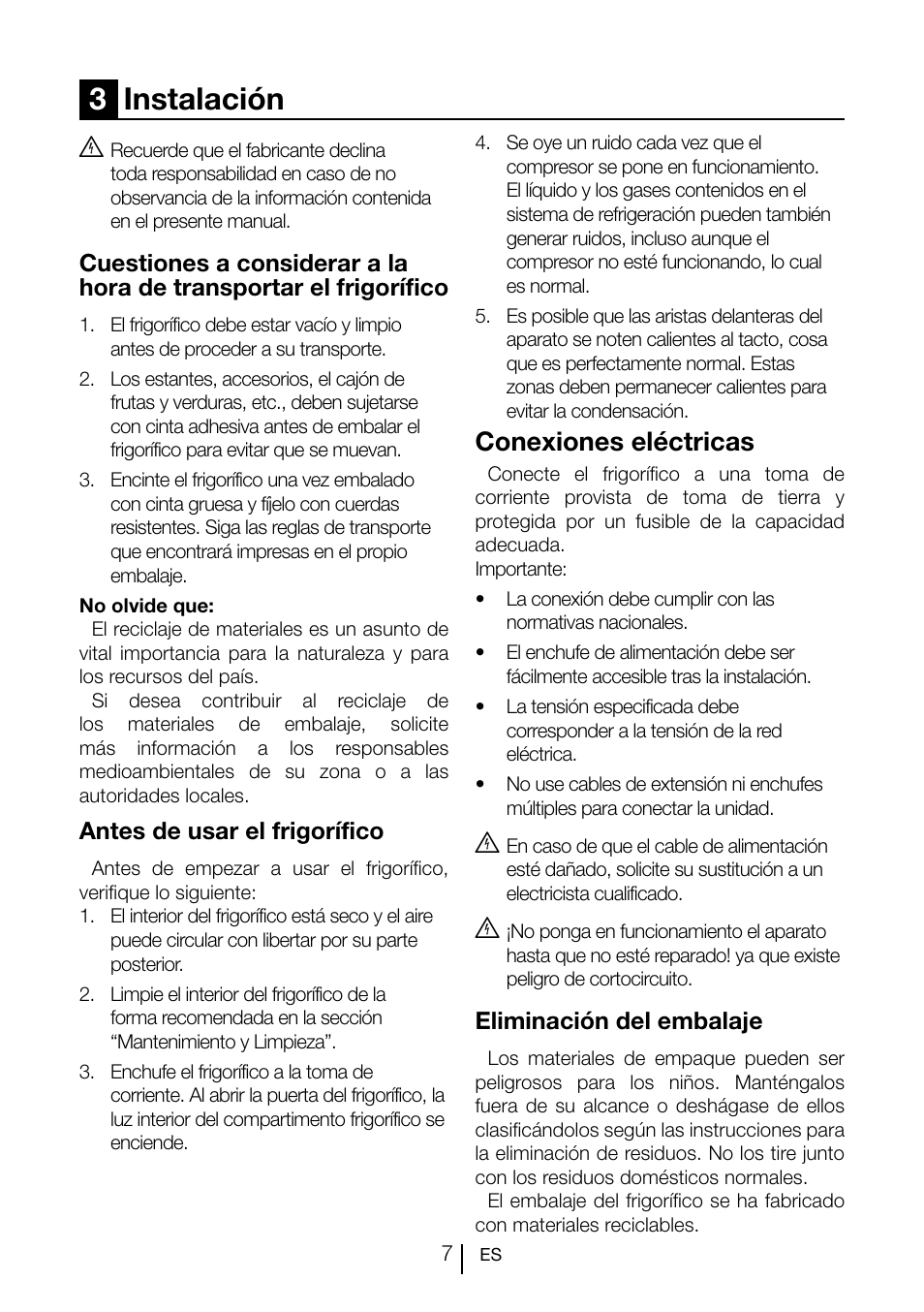 3instalación, Conexiones eléctricas | Teka CI2 350 NF User Manual | Page 70 / 82