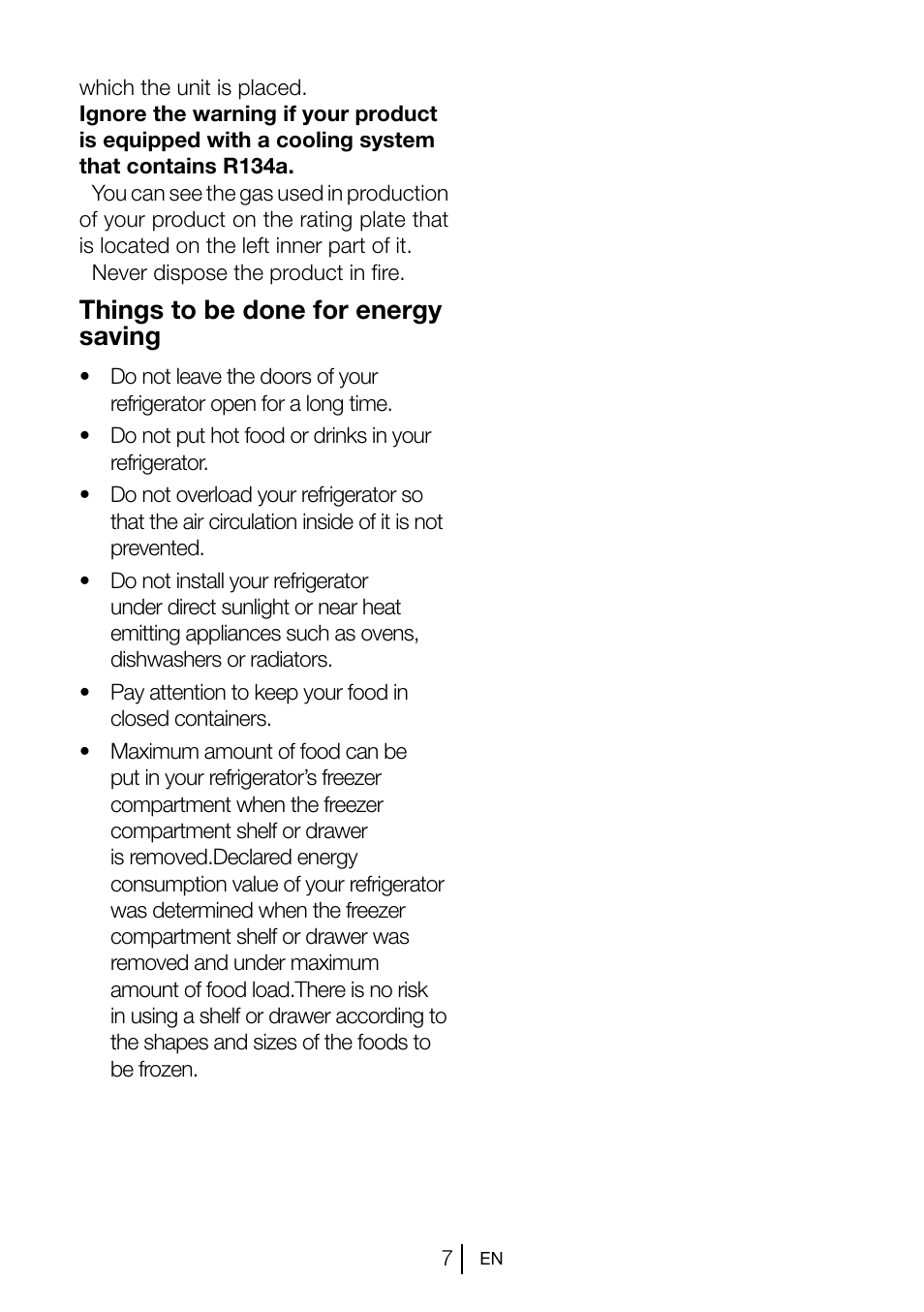 Things to be done for energy saving | Teka CI2 350 NF User Manual | Page 9 / 82