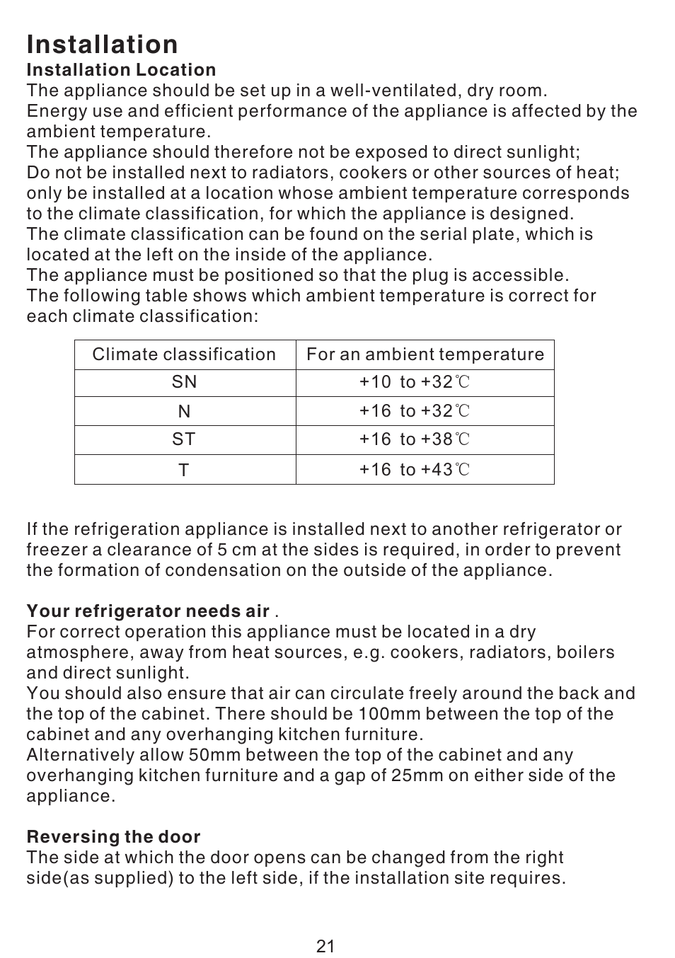 Installation | Teka TS 138 User Manual | Page 22 / 53