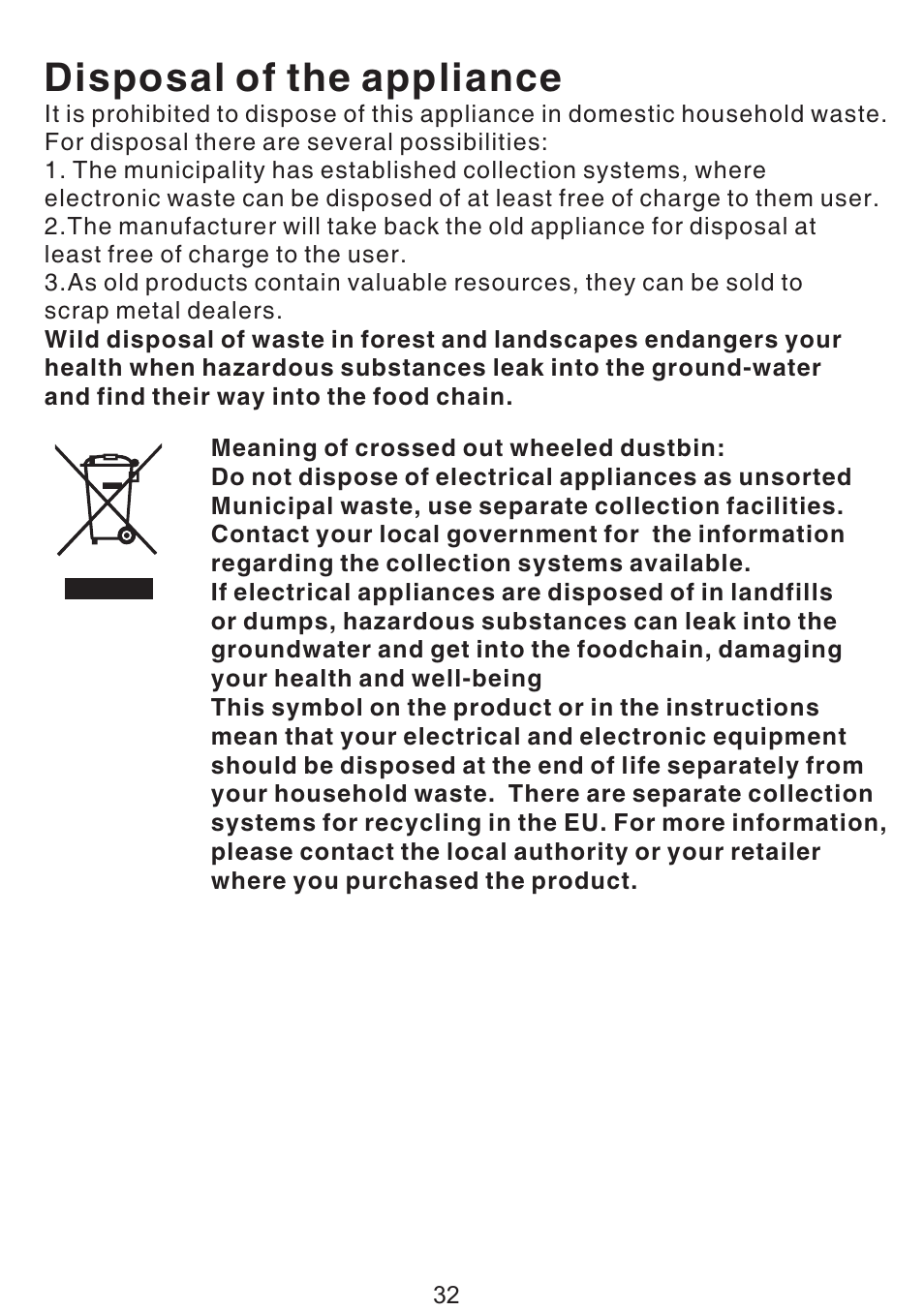 页 17, Disposal of the appliance | Teka TS 138 User Manual | Page 33 / 53