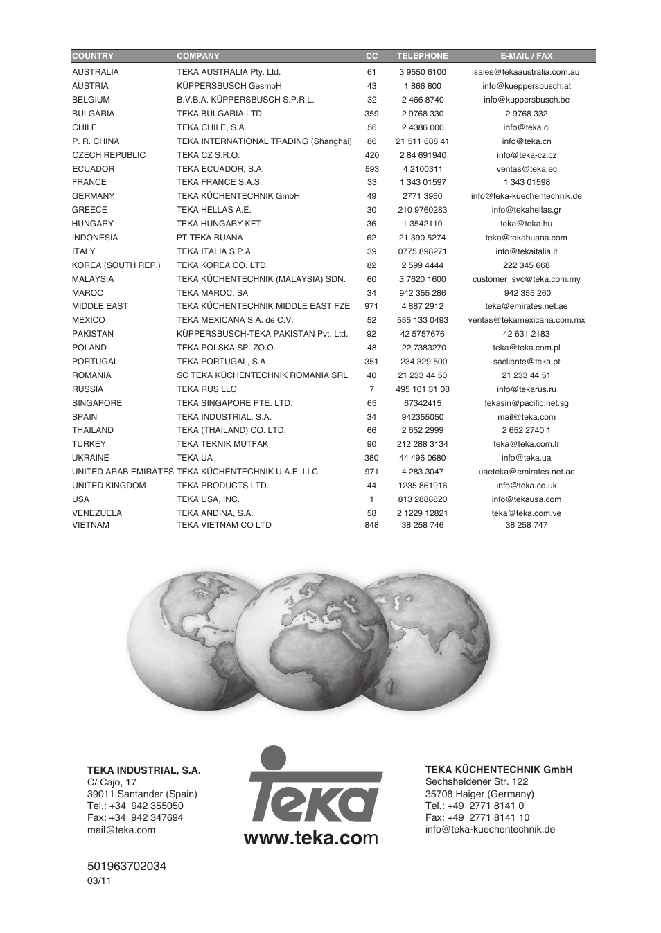 Teka CB 385 User Manual | Page 28 / 28