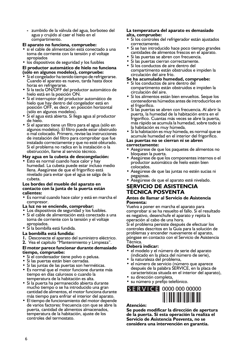 Servicio de asistencia técnica posventa | Teka CB 385 User Manual | Page 6 / 28