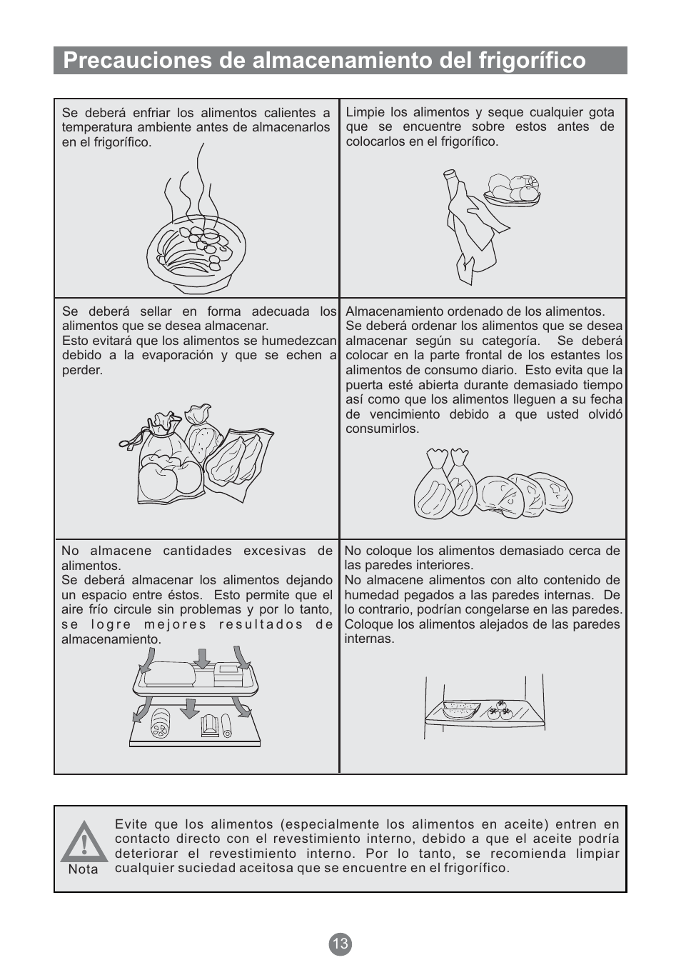 Precauciones de almacenamiento del frigorífico | Teka NFT 370 User Manual | Page 103 / 153