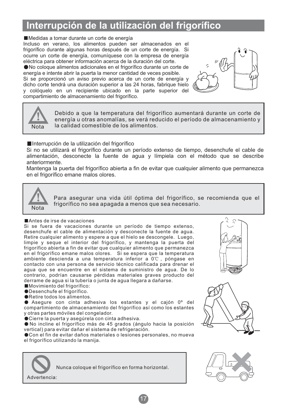 Interrupción de la utilización del frigorífico | Teka NFT 370 User Manual | Page 107 / 153