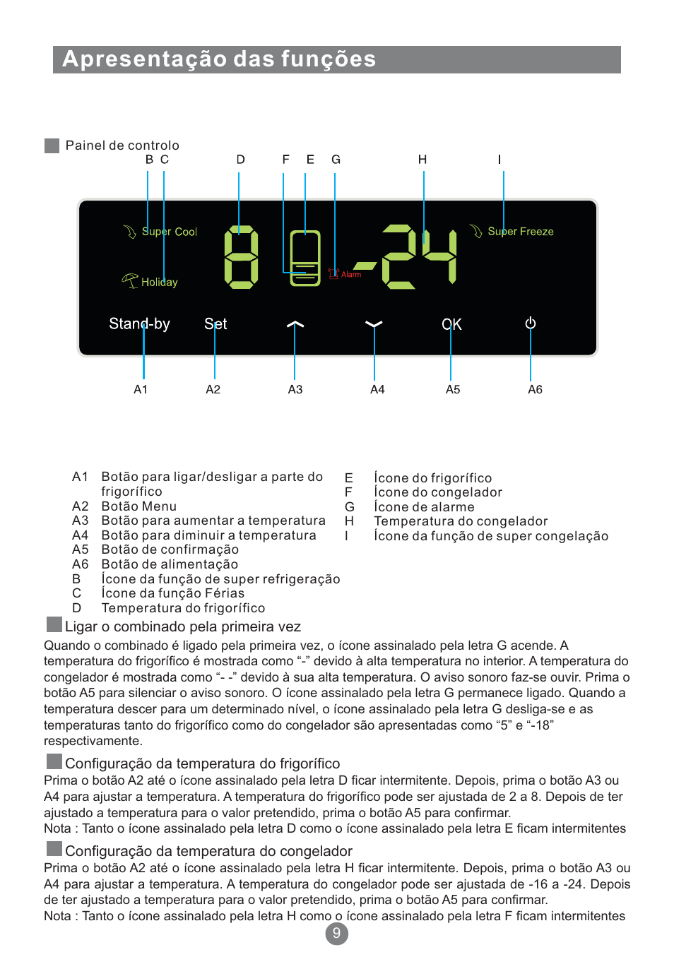 Apresentação das funções | Teka NFT 370 User Manual | Page 120 / 153