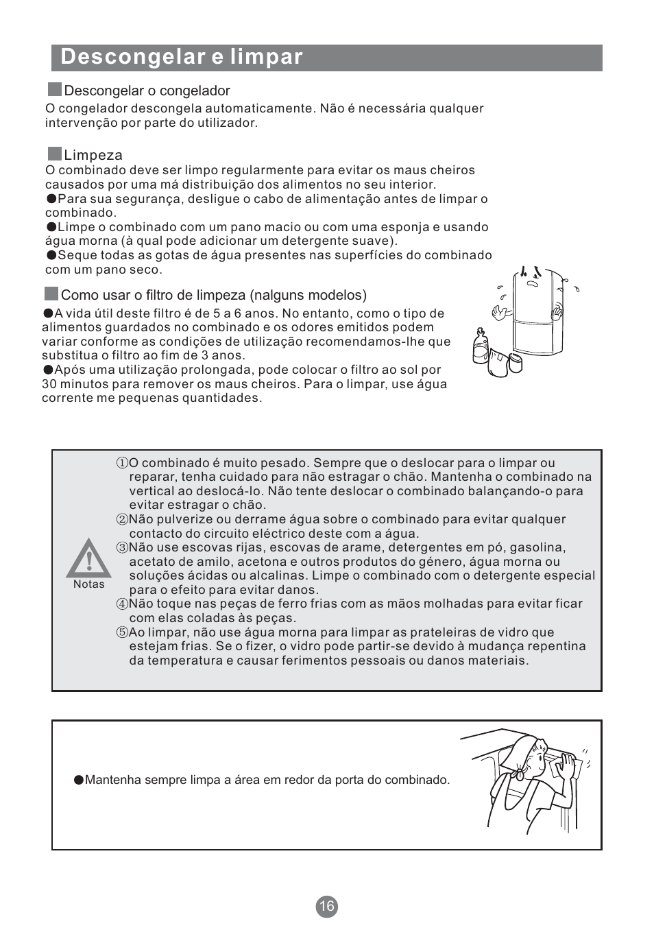 Descongelar e limpar | Teka NFT 370 User Manual | Page 127 / 153