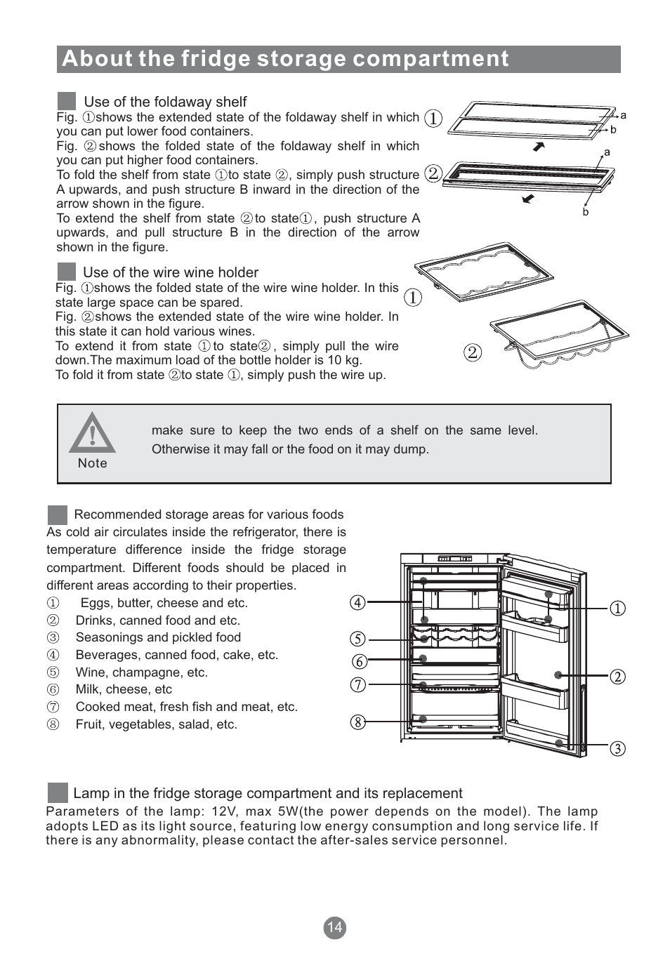About the fridge storage compartment | Teka NFT 370 User Manual | Page 16 / 153