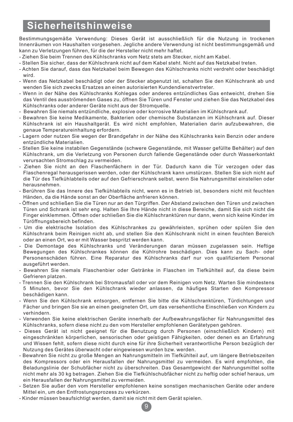 Sicherheitshinweise | Teka NFT 370 User Manual | Page 34 / 153