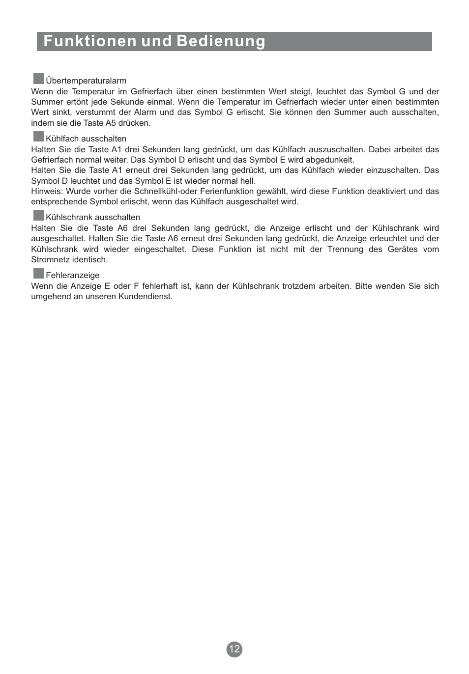 Funktionen und bedienung | Teka NFT 370 User Manual | Page 37 / 153