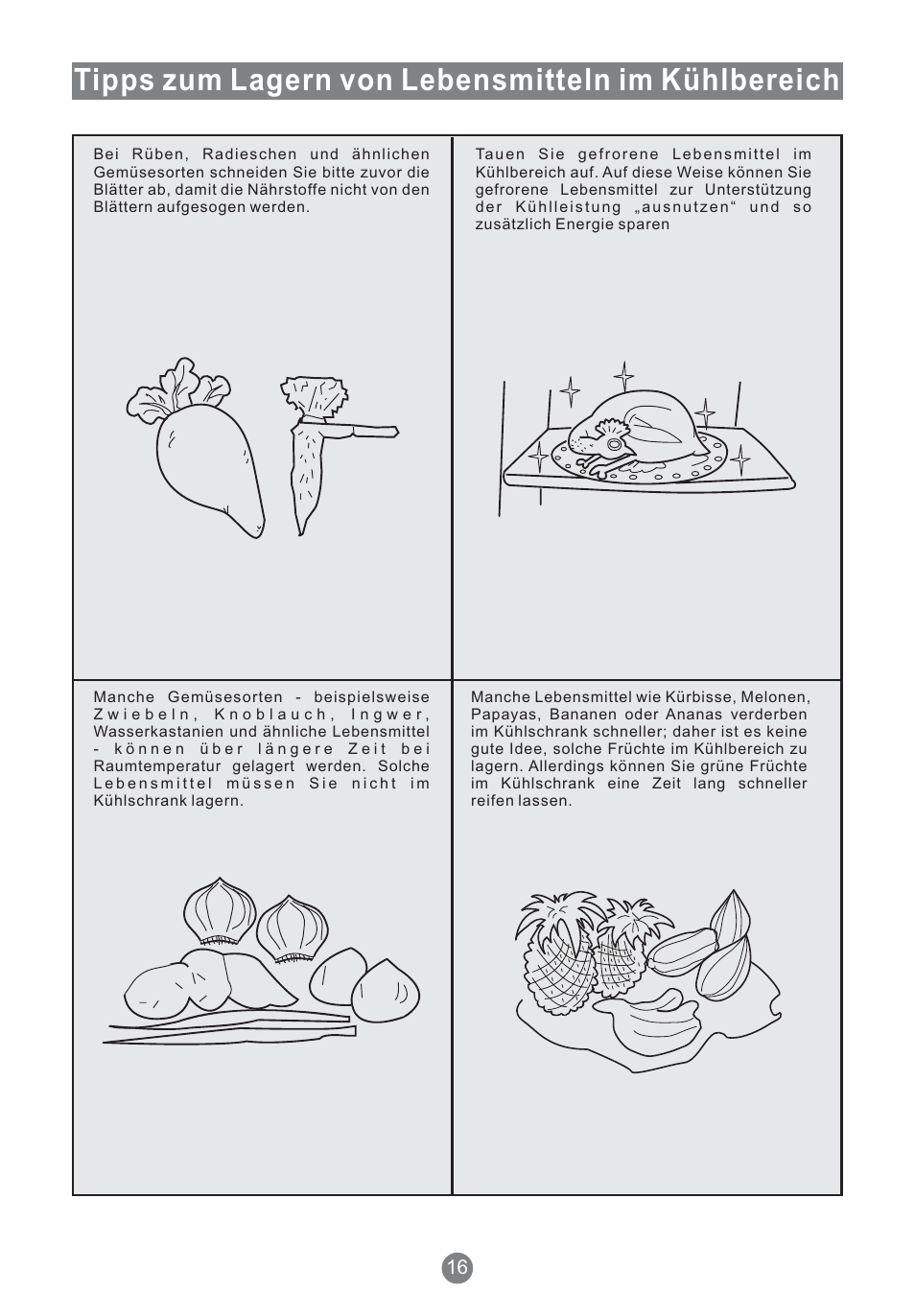 Tipps zum lagern von lebensmitteln im kühlbereich | Teka NFT 370 User Manual | Page 41 / 153