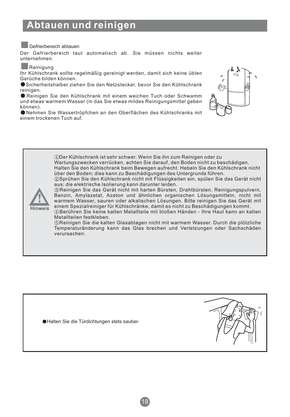 Abtauen und reinigen | Teka NFT 370 User Manual | Page 43 / 153