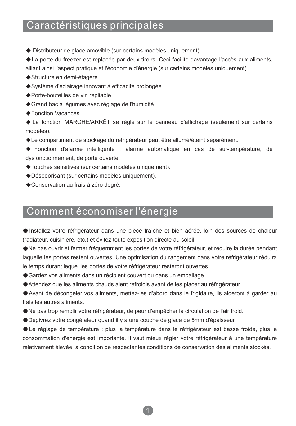 Caractéristiques principales, Comment économiser l'énergie | Teka NFT 370 User Manual | Page 49 / 153