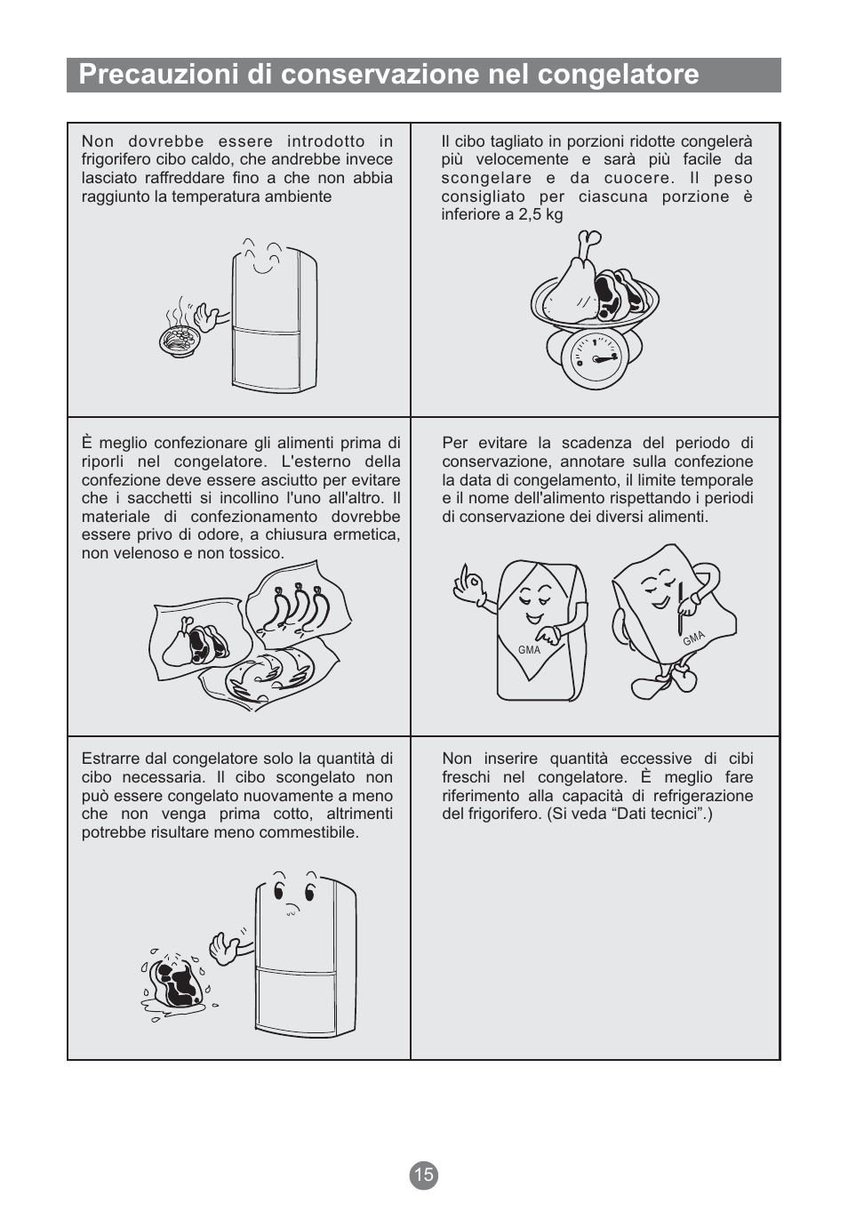 Precauzioni di conservazione nel congelatore | Teka NFT 370 User Manual | Page 84 / 153