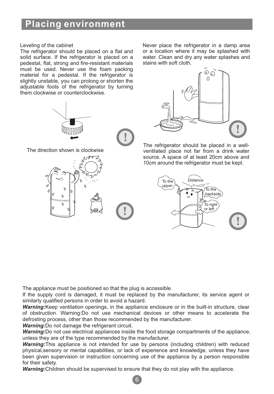 Placing environment | Teka NFT 370 User Manual | Page 9 / 153