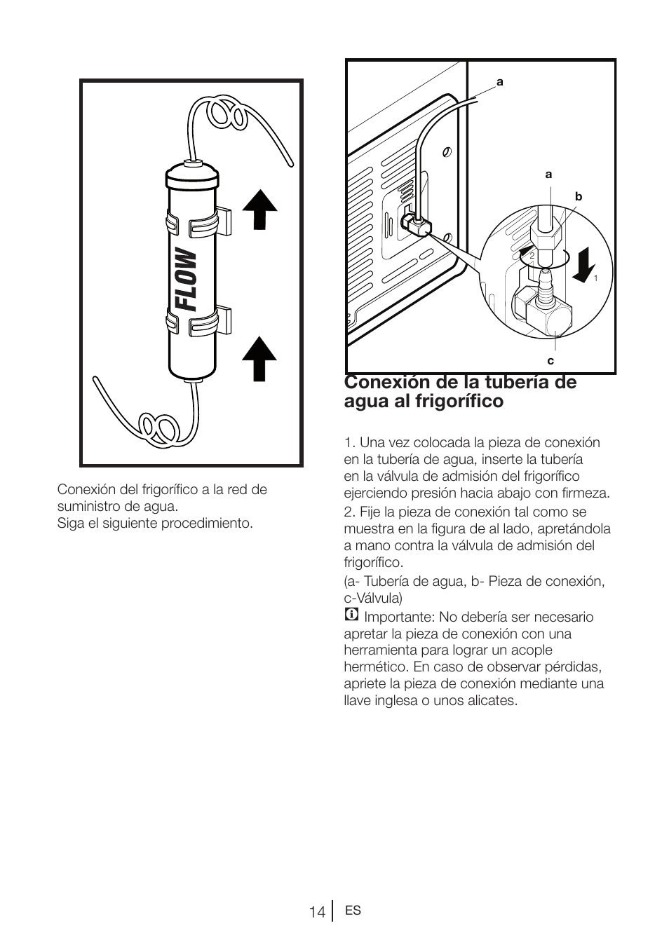 Conexión de la tubería de agua al frigorífico | Teka NF2 650 X User Manual | Page 115 / 263