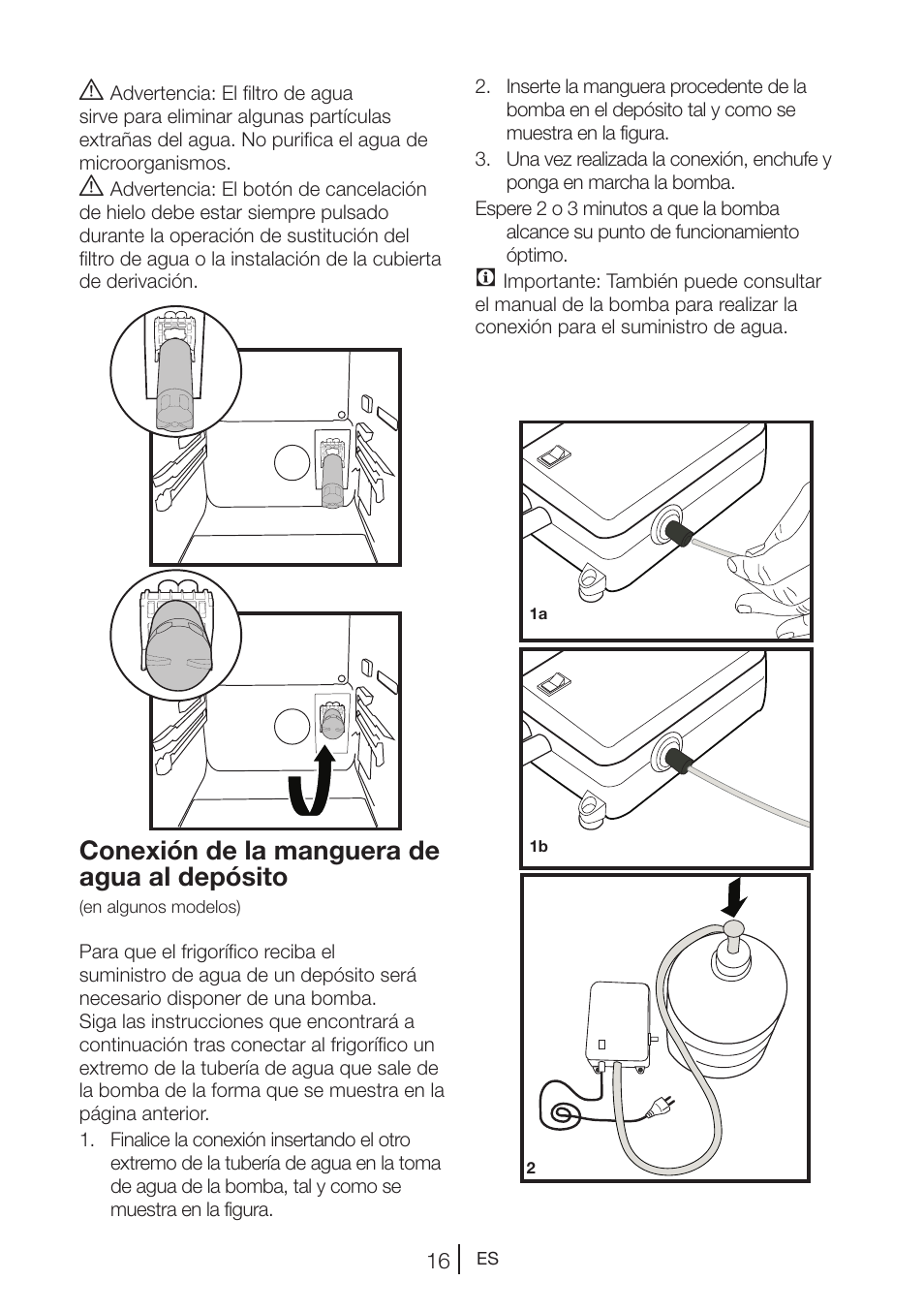 Conexión de la manguera de agua al depósito | Teka NF2 650 X User Manual | Page 117 / 263