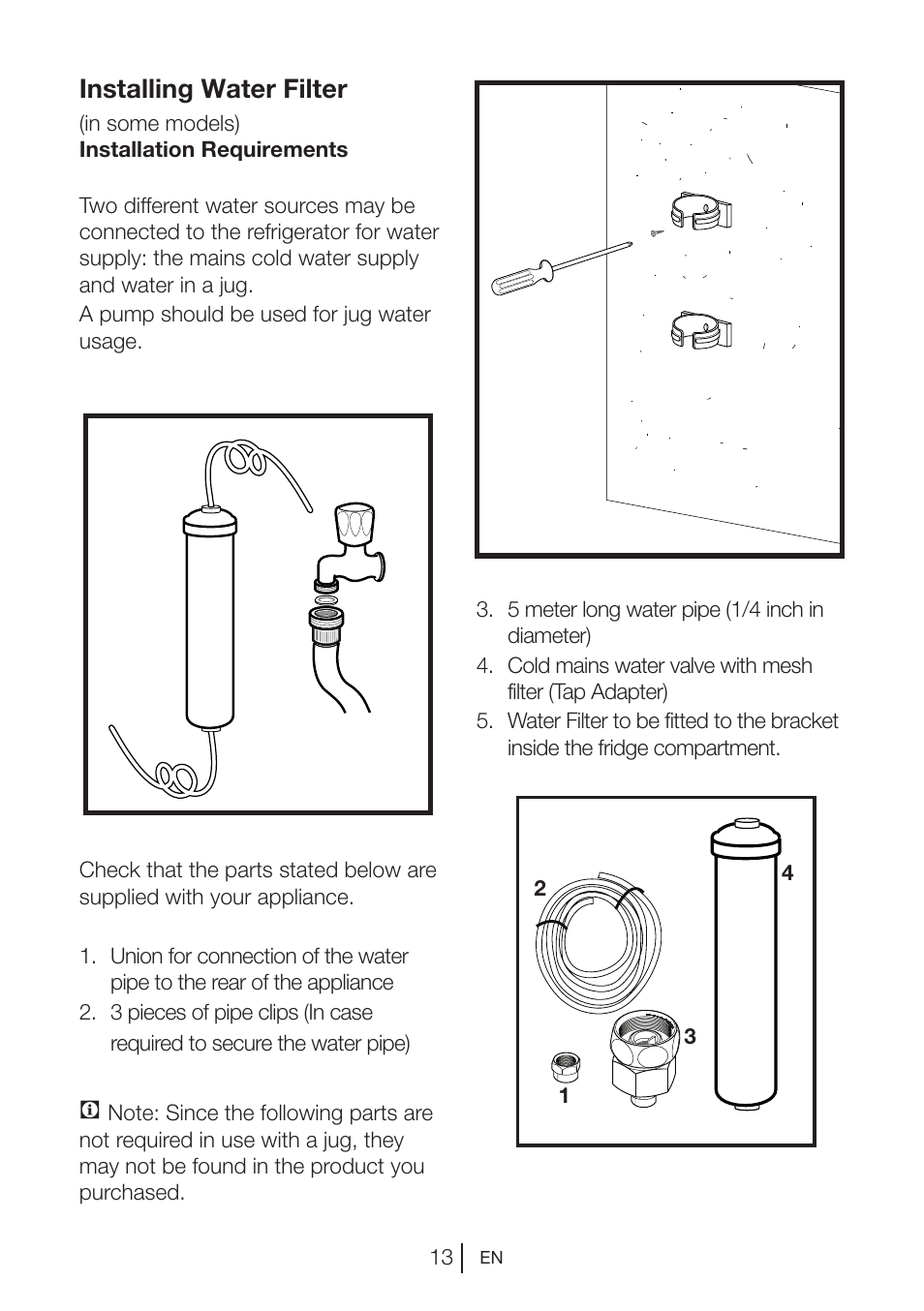 Installing water filter | Teka NF2 650 X User Manual | Page 14 / 263