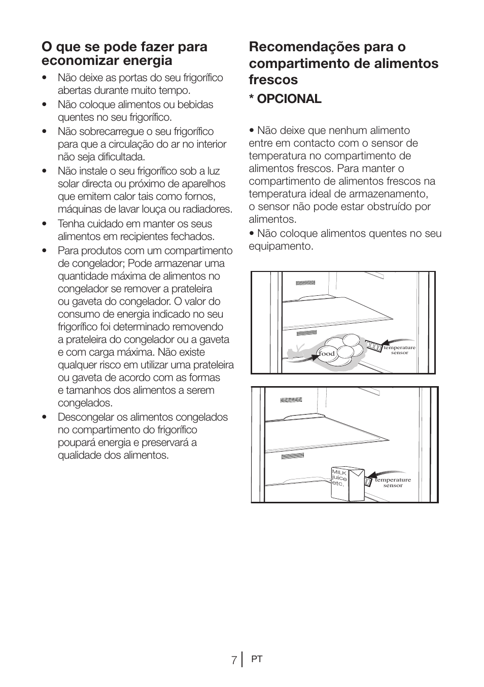 O que se pode fazer para economizar energia, Opcional | Teka NF2 650 X User Manual | Page 140 / 263