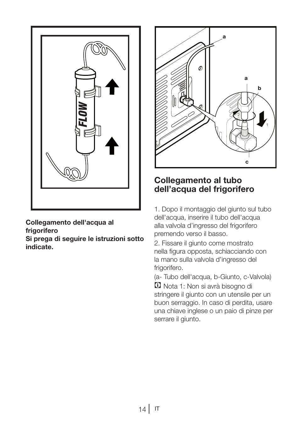 Collegamento al tubo dell’acqua del frigorifero | Teka NF2 650 X User Manual | Page 180 / 263