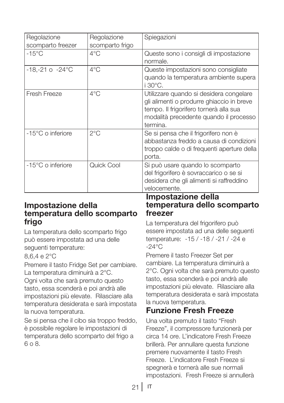 Funzione fresh freeze | Teka NF2 650 X User Manual | Page 187 / 263