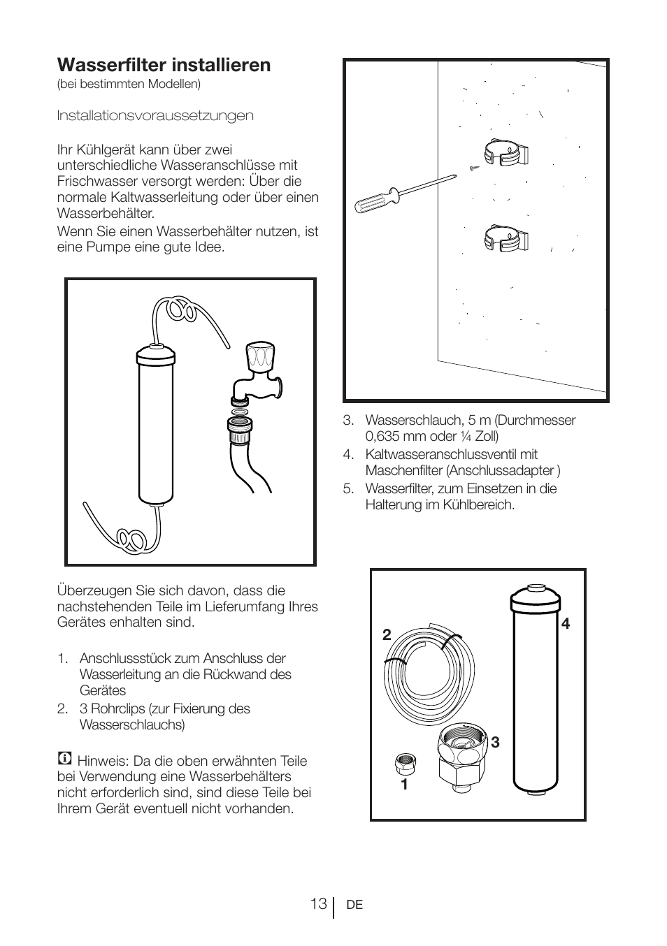 Wasserfilter installieren | Teka NF2 650 X User Manual | Page 46 / 263