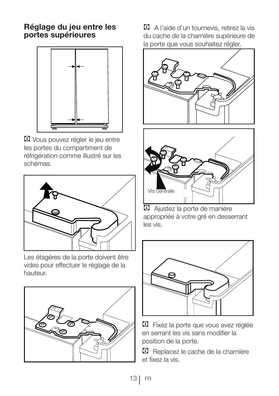 Réglage du jeu entre les portes supérieures c | Teka NF2 650 X User Manual | Page 78 / 263