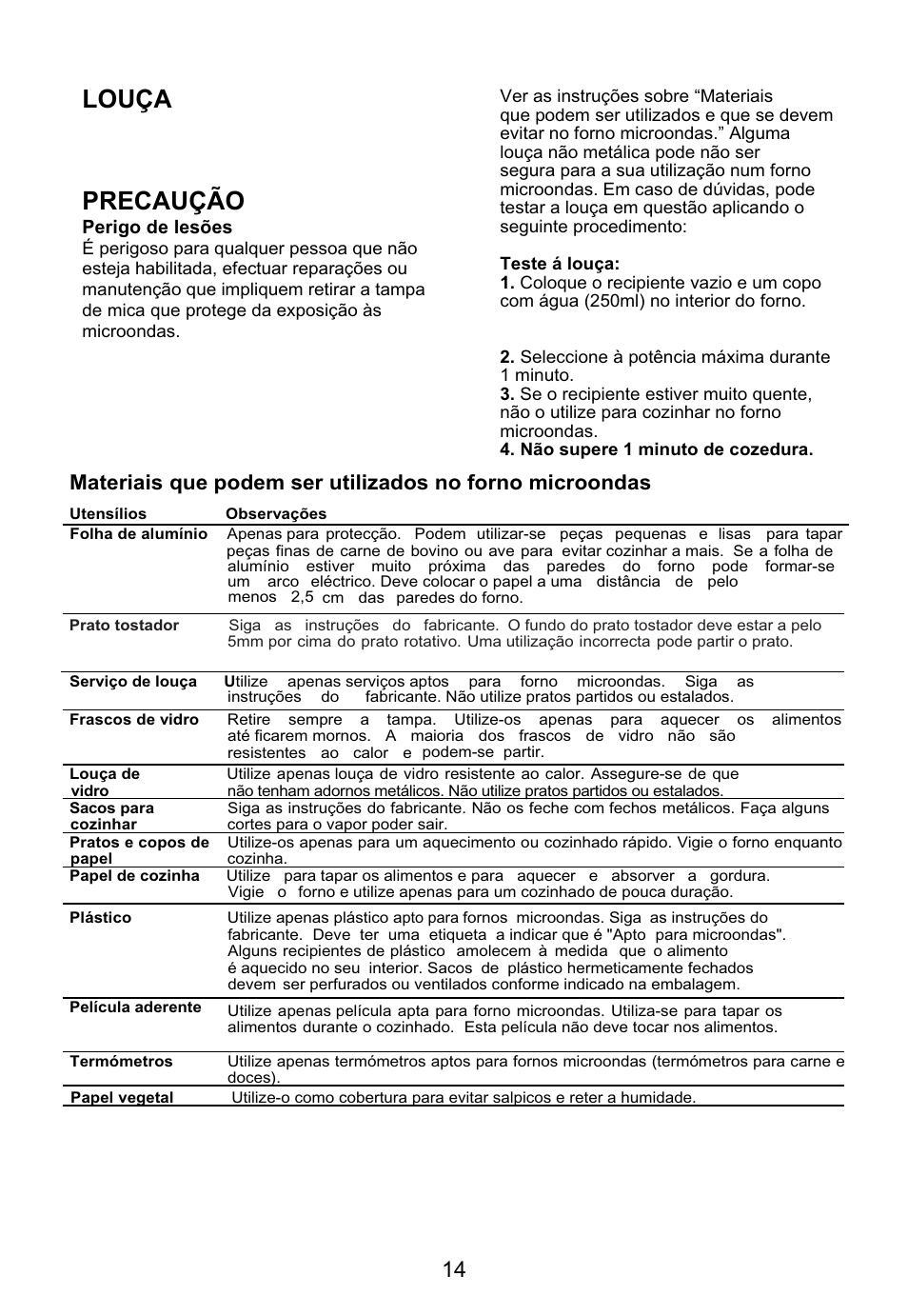Louça 35(&$8d­2 | Teka MW 200 User Manual | Page 15 / 29