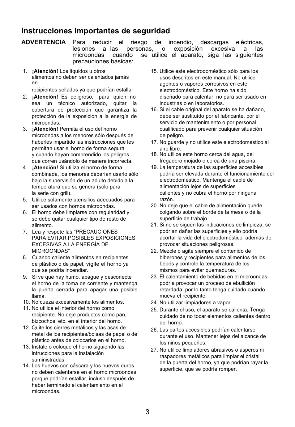 Qvwuxfflrqhv lpsruwdqwhv gh vhjxulgdg | Teka MW 200 User Manual | Page 4 / 29