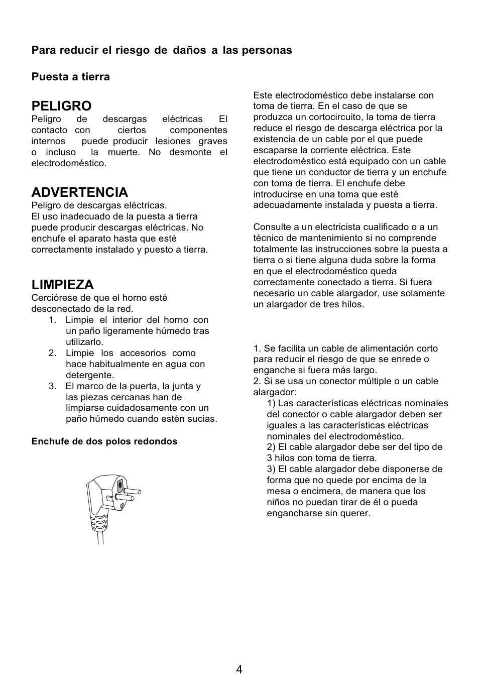 Peligro, Advertencia, Limpieza | Teka MW 200 User Manual | Page 5 / 29