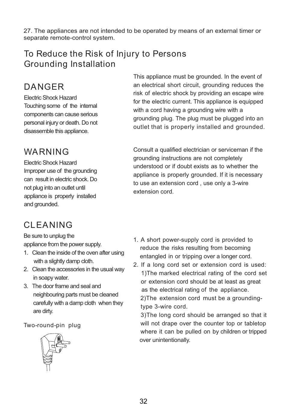 Da nger, Wa rning | Teka MWE 205 G User Manual | Page 33 / 44