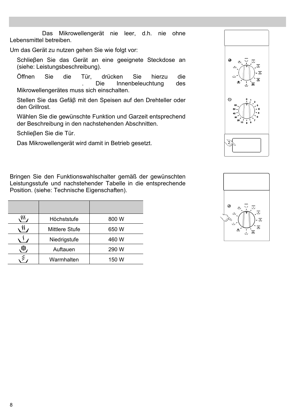 Bedienungsanleitung, Funktion: mikrowelle | Teka MWL 20 BI User Manual | Page 10 / 72