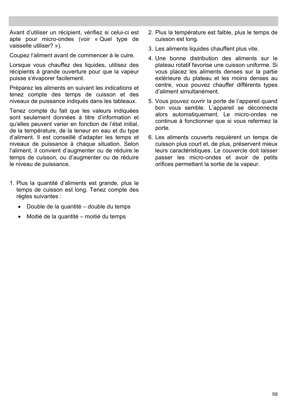 Cuisiner aux micro-ondes | Teka MWL 20 BI User Manual | Page 61 / 72