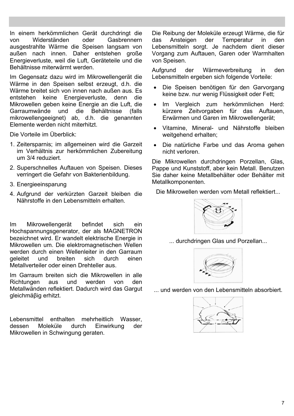 Die vorteile eines mikrowellengerätes | Teka MWL 20 BI User Manual | Page 9 / 72
