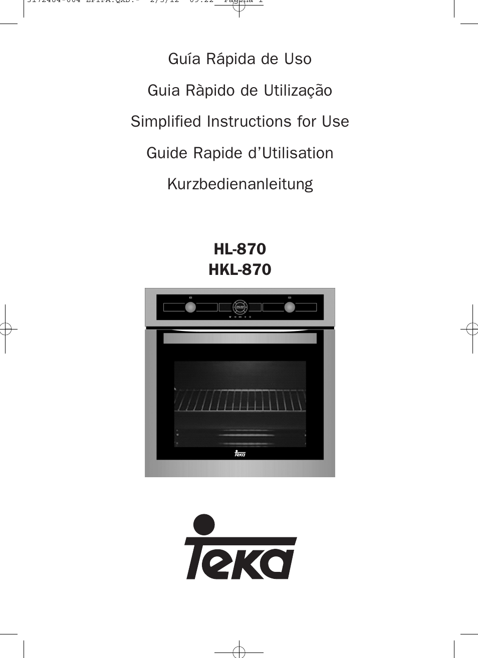 Teka Hydroclean HKL 870 User Manual | 74 pages