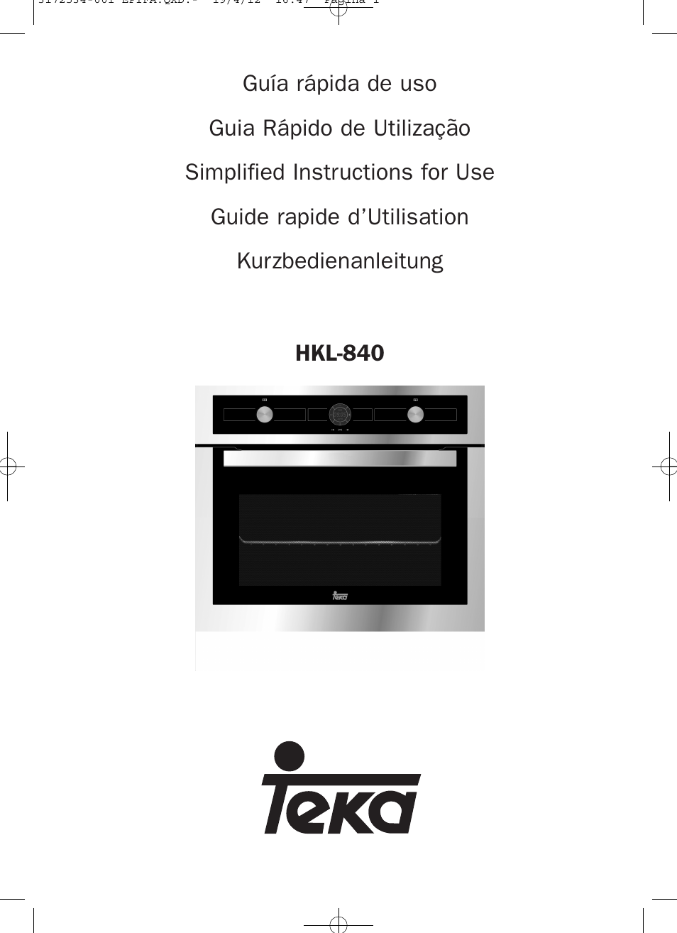 Teka Hydroclean HKL 840 User Manual | 40 pages